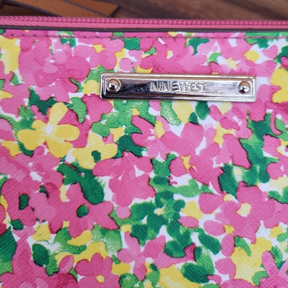 Nine West Pink, Green & Yellow Floral Crossbody Bag with Adjustable Strap - Picture 3 of 8
